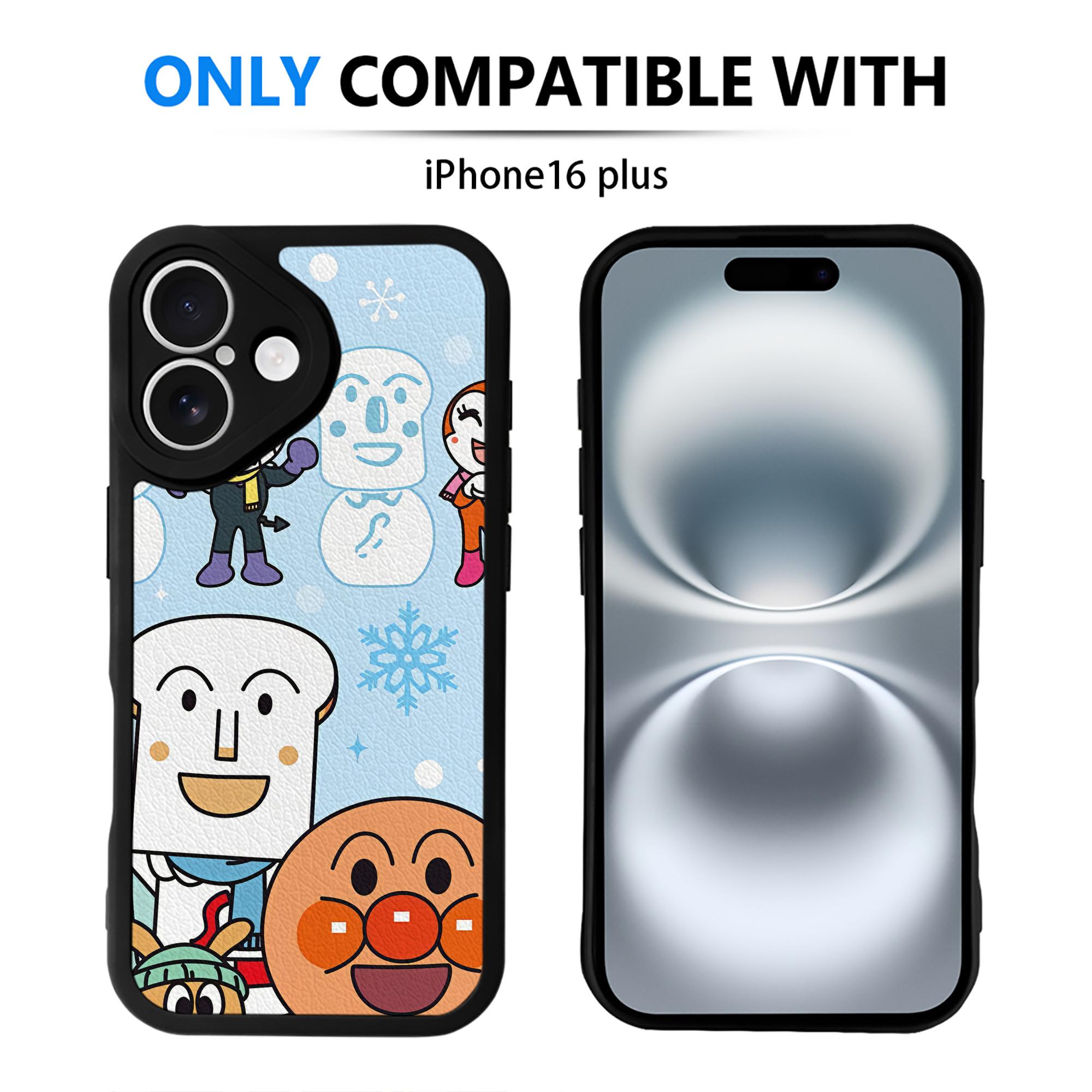 （画像用） アンパンマン Anpanman 【iPhone 16シリーズ対応】シリコンスマホケース（レザー調） 材質：シリコン